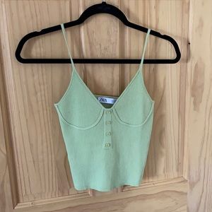 NWOT Green Zara Tank